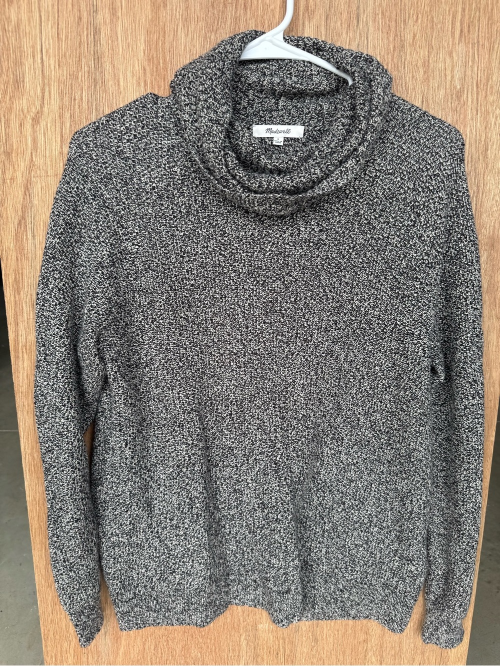Madewell Black & White Marled Turtle Neck Sweater